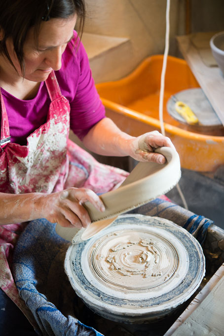 Nic Collins and Sabine Nemet in their pottery 2016